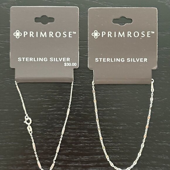 Primrose Set of Two Sterling Silver Dainty / Delicate Bracelets New in Package - Picture 4 of 10